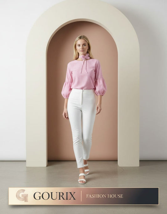 Blush Charm Tie-Neck Top
