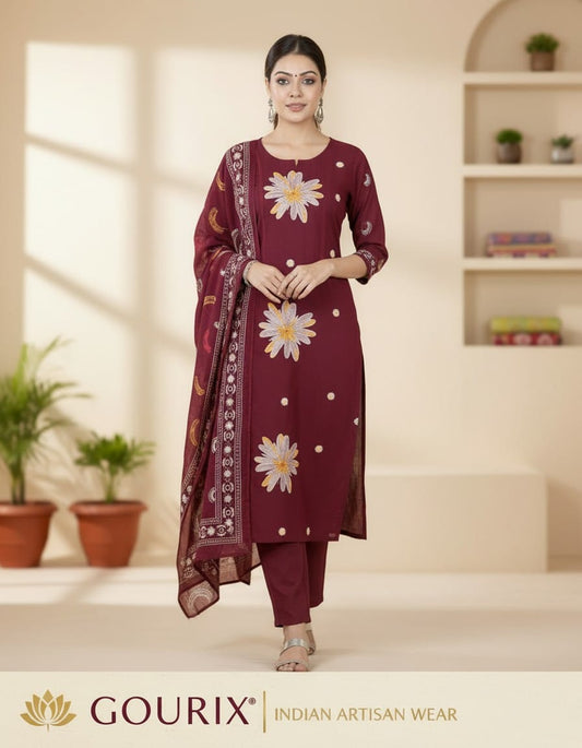 Bloom Floral Kurta Set with Dupatta