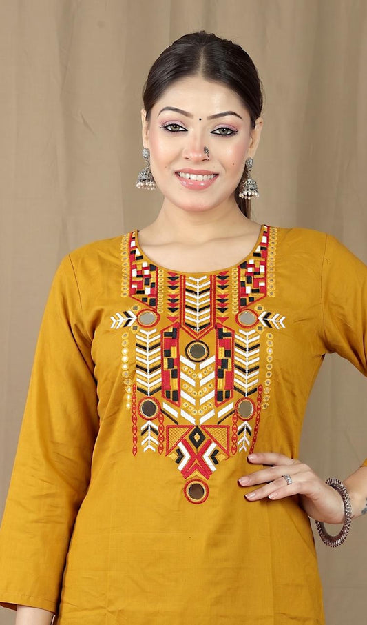 Embroidered Straight Kurta Pant Set with Dupatta