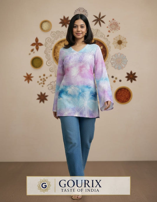 Pastel Breeze Printed Tunic