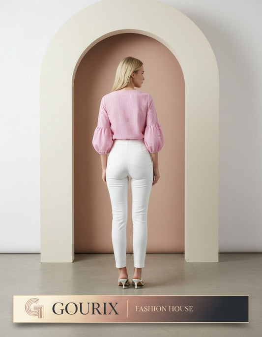 Blush Charm Tie-Neck Top