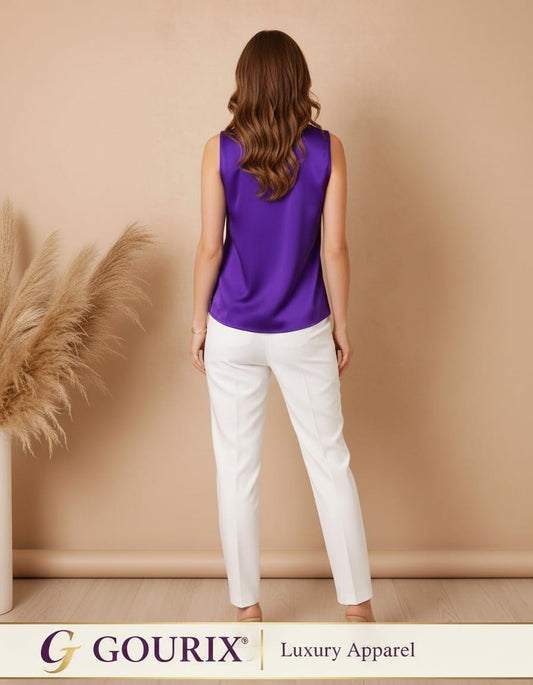 Royal Grace Satin Bow Blouse