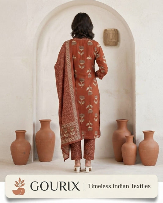 Rustic Floral Printed Kurta Set