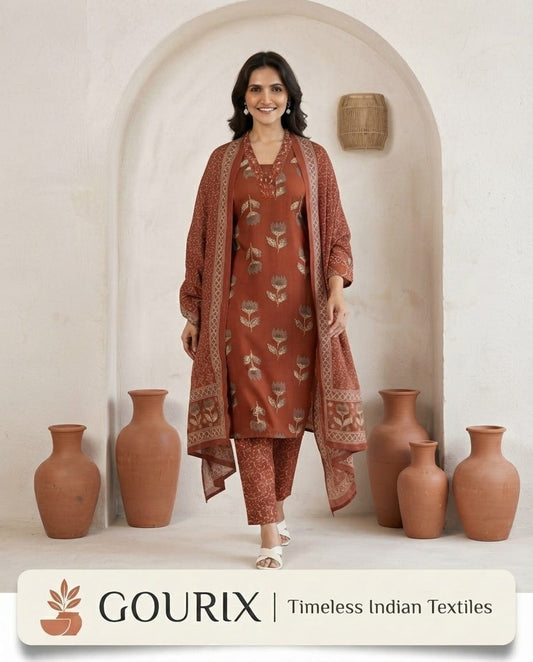 Rustic Floral Printed Kurta Set
